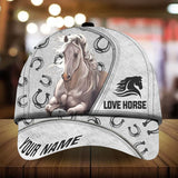 Personalized epic art horse Happiness zip leather with hair pattern cap