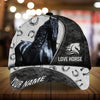 Personalized epic art horse Happiness zip leather with hair pattern cap