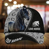 Personalized epic art horse Happiness zip leather pattern cap