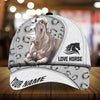 Personalized epic art horse Happiness zip leather pattern cap