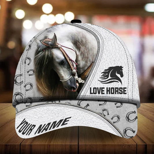 Personalized epic art horse Happiness zip leather pattern cap