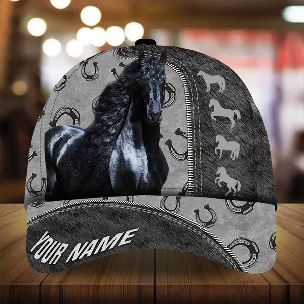 Personalized epic art horse leather pattern cap
