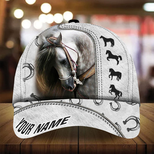 Personalized epic art horse leather pattern cap