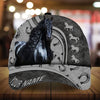 Personalized epic art horse Happiness leather pattern cap