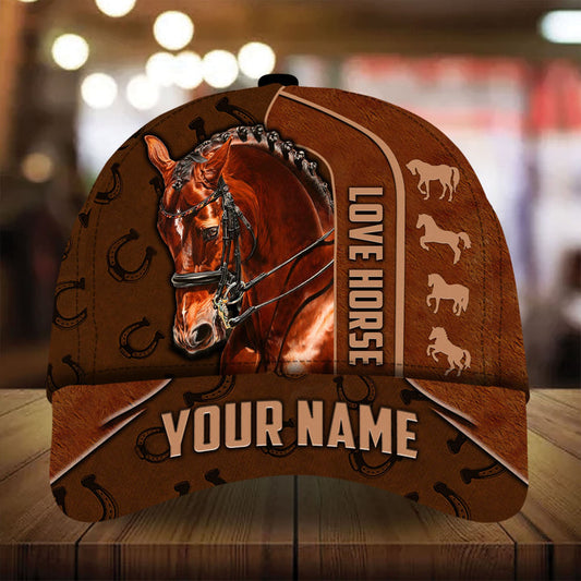 Personalized Reckless epic art horse Happiness zip leather with hair pattern cap