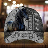 Personalized Isaac epic art horse zip leather with fur pattern cap