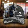 Personalized Magavin epic art horse Happiness zip leather with hair pattern cap