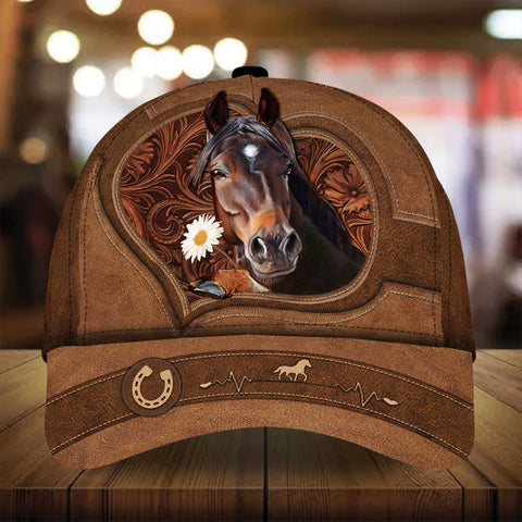 Personalized Premium blossom horse leather pattern cap