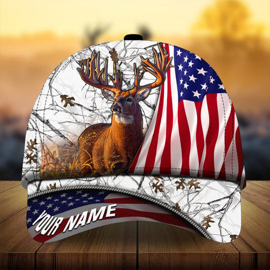 Joycorners Premium Florapunk Flag Deer Hunting Personalized Hats 3D