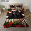Joycorners Black Angus Cozy Ranch Personalized Name Merry Christmas Cow Bedding set