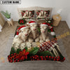 Joycorners Charolais Cozy Ranch Personalized Name Merry Christmas Cow Bedding set