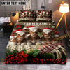 Joycorners Texas Longhorn Cozy Ranch Personalized Name Merry Christmas Cow Bedding set