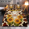 Joycorners Charolais Sunflower Personalized Name Cozy Ranch Bedding set