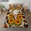 Joycorners Hereford Sunflower Personalized Name Cozy Ranch Bedding set