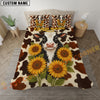 Joycorners Holstein Sunflower Personalized Name Cozy Ranch Bedding set