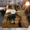 Joycorners Black Angus Western Paisley Personalized Name Cozy Ranch Bedding set