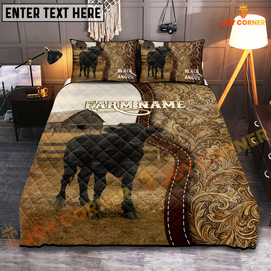 Joycorners Black Angus Western Paisley Personalized Name Cozy Ranch Bedding set