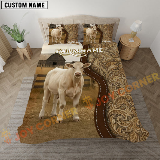 Joycorners Charolais Western Paisley Personalized Name Cozy Ranch Bedding set