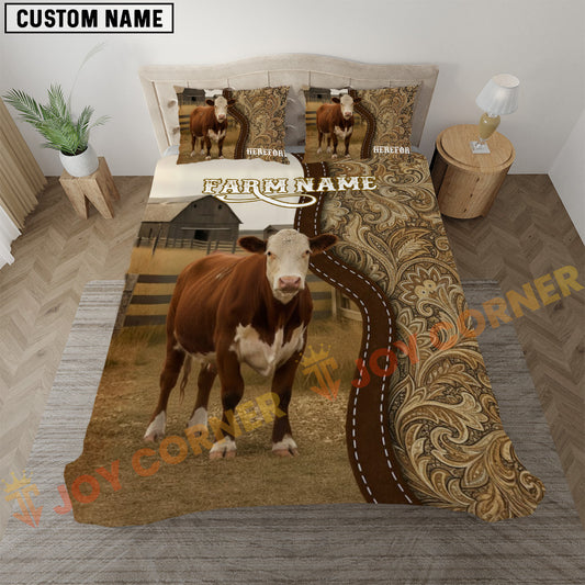 Joycorners Hereford Western Paisley Personalized Name Cozy Ranch Bedding set
