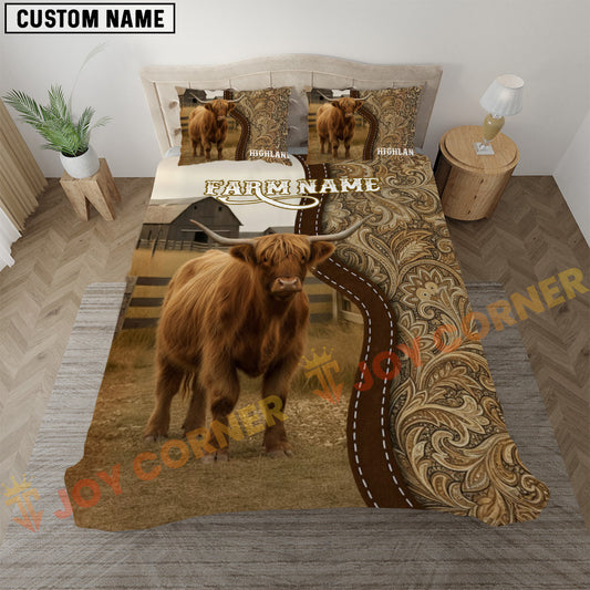 Joycorners Highland Western Paisley Personalized Name Cozy Ranch Bedding set