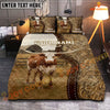 Joycorners Texas Longhorn Western Paisley Personalized Name Cozy Ranch Bedding set