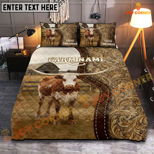 Joycorners Texas Longhorn Western Paisley Personalized Name Cozy Ranch Bedding set