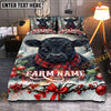 Joycorners Black Angus Christmas Cow Personalized Name Cozy Bedding set