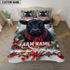 Joycorners Black Angus Christmas Cow Personalized Name Cozy Bedding set