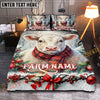 Joycorners Charolais Christmas Cow Personalized Name Cozy Bedding set
