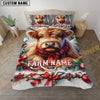 Joycorners Highland Christmas Cow Personalized Name Cozy Bedding set