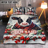 Joycorners Holstein Christmas Cow Personalized Name Cozy Bedding set