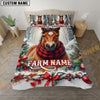 Joycorners Horse Christmas Cow Personalized Name Cozy Bedding set