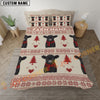 Joycorners Black Angus Merry Christmas Pattern Personalized Name Cozy Bedding set