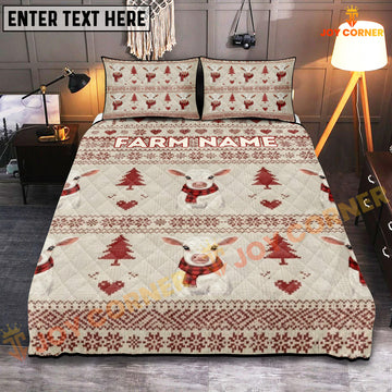Joycorners Charolais Merry Christmas Pattern Personalized Name Cozy Bedding set