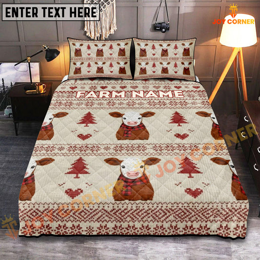 Joycorners Hereford Merry Christmas Pattern Personalized Name Cozy Bedding set