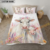 Joycorners Cute Flower Cow Personalized Name Cozy Bedding set (6 Cattle Breeds)