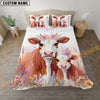 Joycorners Cute Flower Cow Personalized Name Cozy Bedding set (6 Cattle Breeds)
