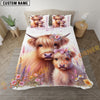 Joycorners Cute Flower Cow Personalized Name Cozy Bedding set (6 Cattle Breeds)