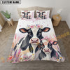 Joycorners Cute Flower Cow Personalized Name Cozy Bedding set (6 Cattle Breeds)