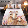 Joycorners Cute Flower Cow Personalized Name Cozy Bedding set (6 Cattle Breeds)