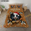Joycorners Merry Christmas Cow Personalized Name Cozy Bedding set (6 Cattle Breeds)