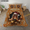 Joycorners Merry Christmas Cow Personalized Name Cozy Bedding set (6 Cattle Breeds)