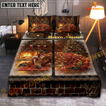 Joycorners Horse Personalized Name Merry Christmas Cow Bedding set