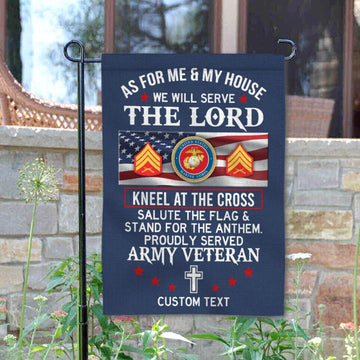 Joycorners Personalized Veteran Proudly Served Tribute Garden Flag