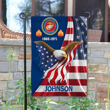 Joycorners Personalized Veteran Proudly Served Garden Flag #MT34