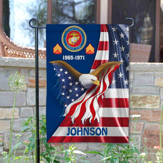 Joycorners Personalized Veteran Proudly Served Garden Flag #MT34