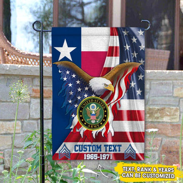 Joycorners Personalized Veteran Proudly Served Patriotic Garden Flag #MT39