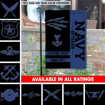 Joycorners US Navy Rating Veteran Proudly Served Garden Flag #MT58