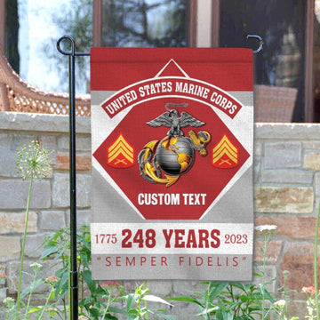 Joycorners Marine Corps Birthday Veteran Garden Flag #MT24
