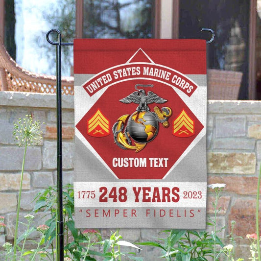 Joycorners Marine Corps Birthday Veteran Garden Flag #MT24